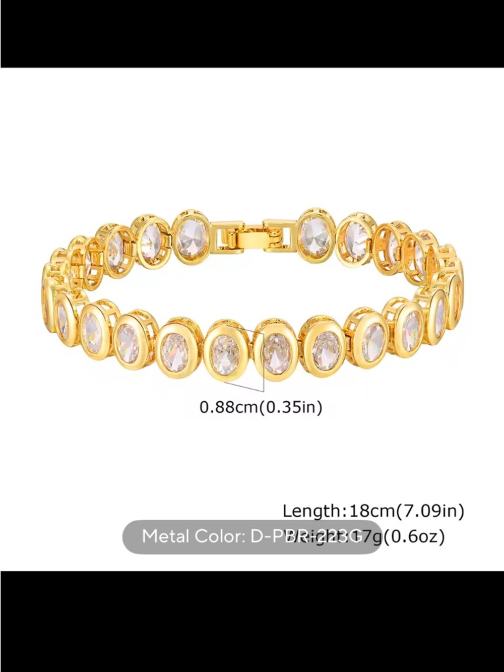 14k Gold Crystal Tennis Bracelet - Women Jewelry